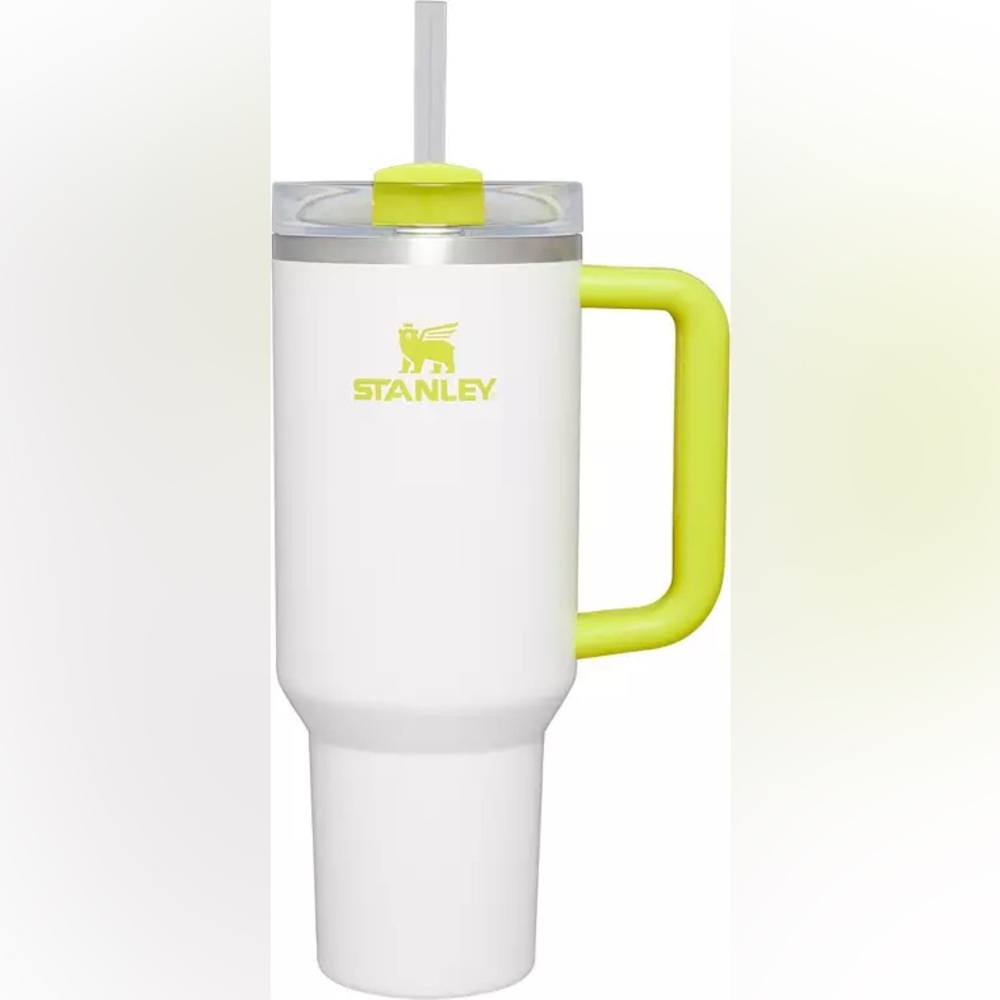 NWT Stanley 40oz H2.0 Flowstate Quencher Tumbler Frost w/Electric Yellow
